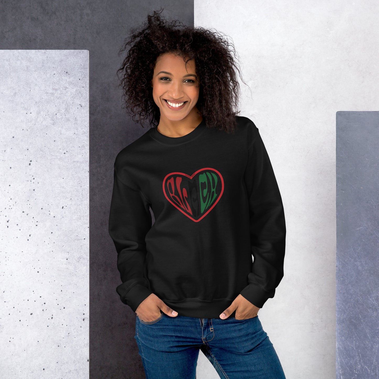 Heart Black  Sweatshirt