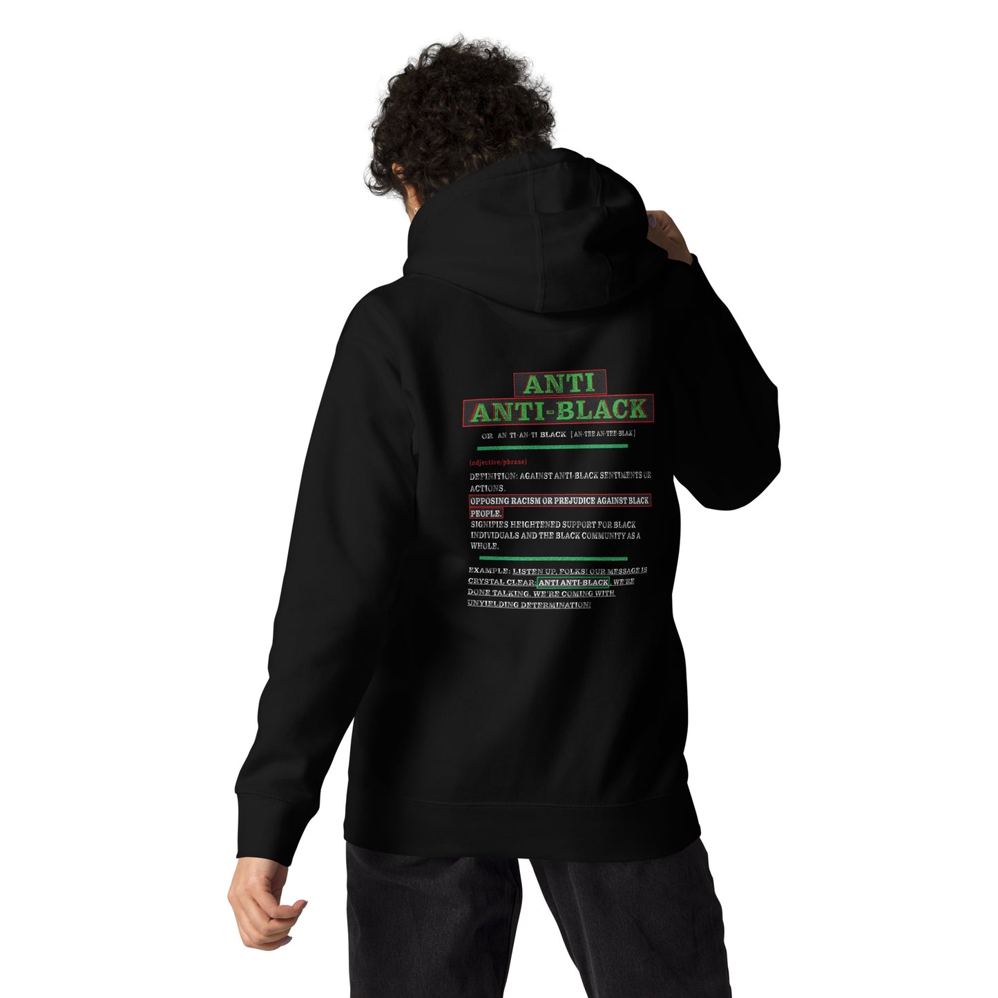 I'm Anti-Anti Black Hoodie ( Embroidered )