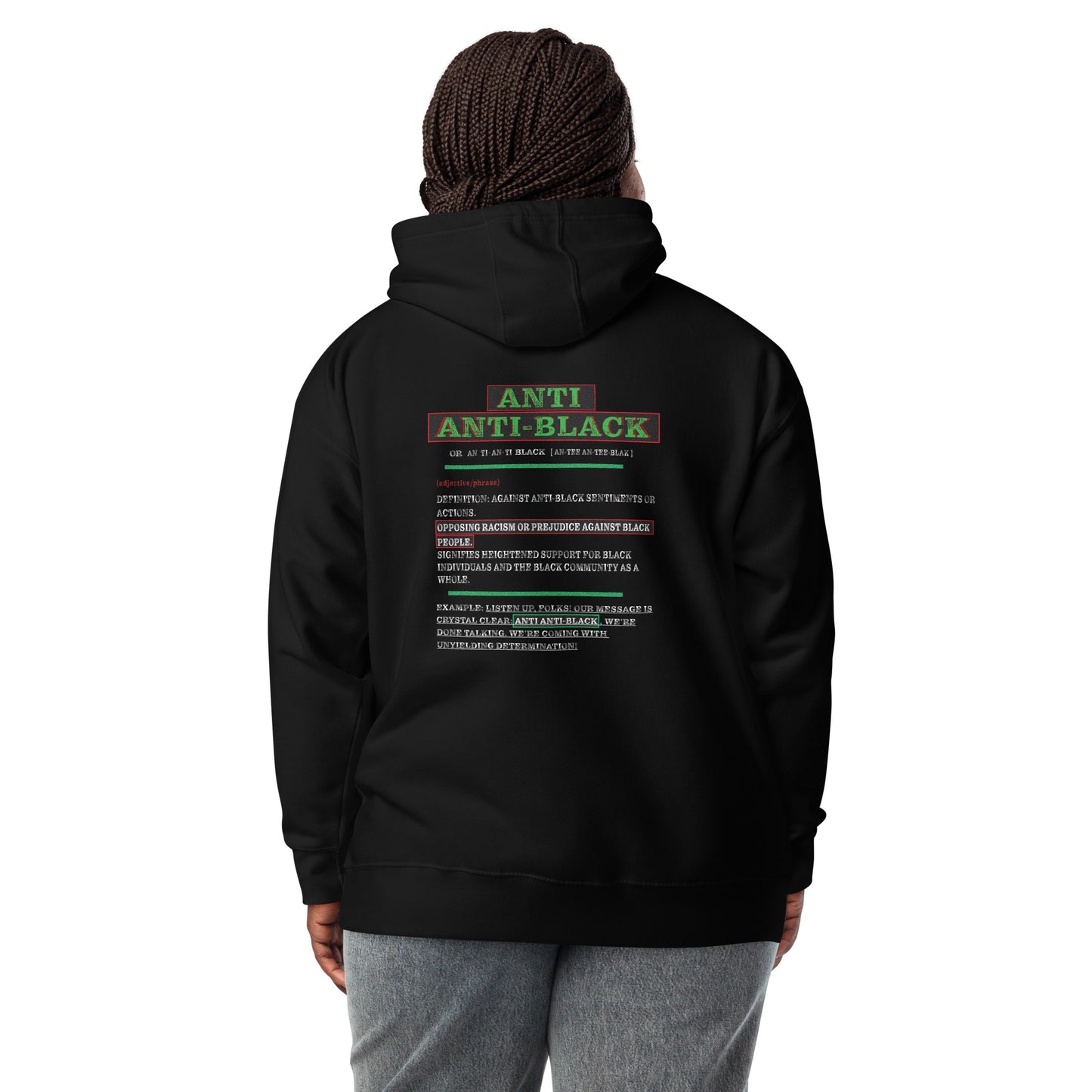 I'm Anti-Anti Black Hoodie ( Embroidered )