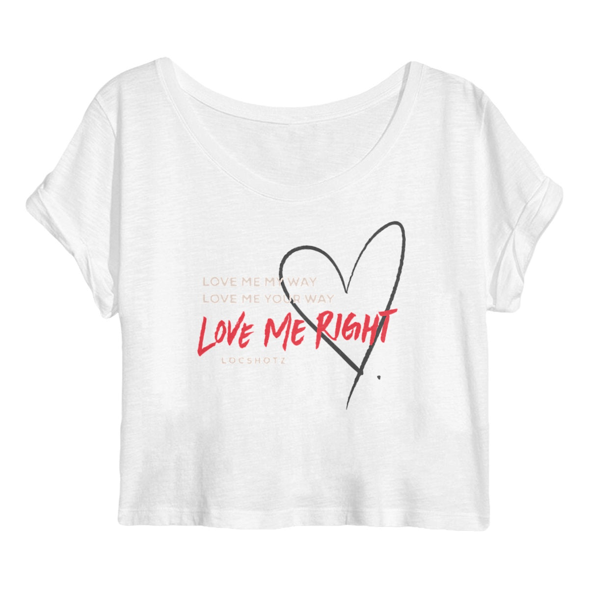 Love Me  Right. (Cuff Sleeve  Crop Top)